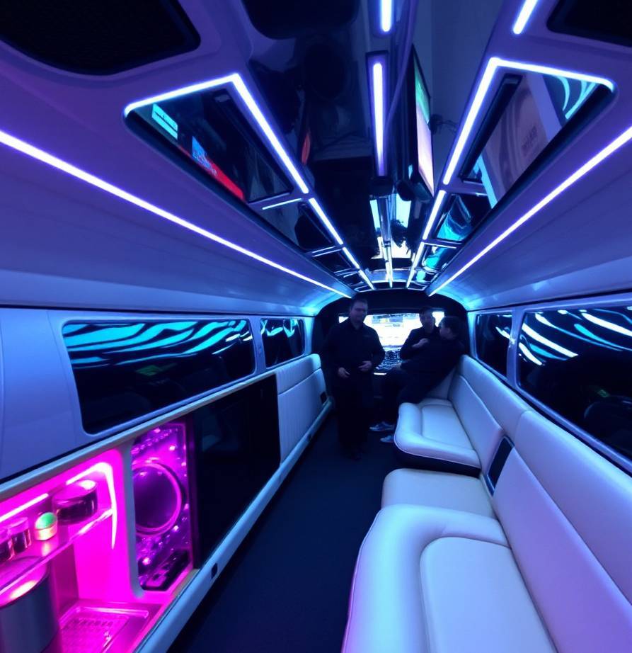 business man travel in limo for corporate event