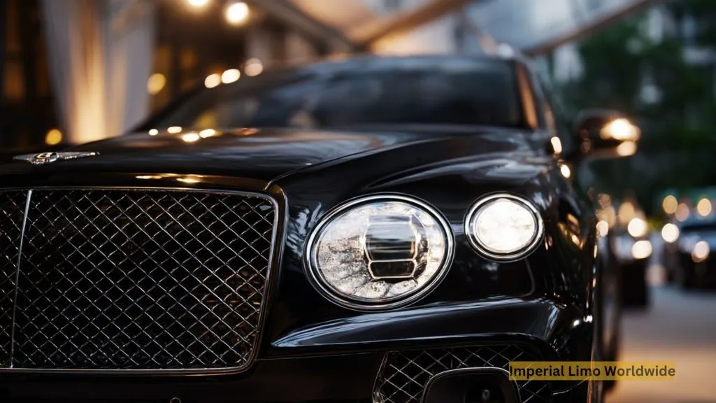 Black Bentley Bentayga parked curbside at a New York City event, ready for VIP guests with professional chauffeur service.