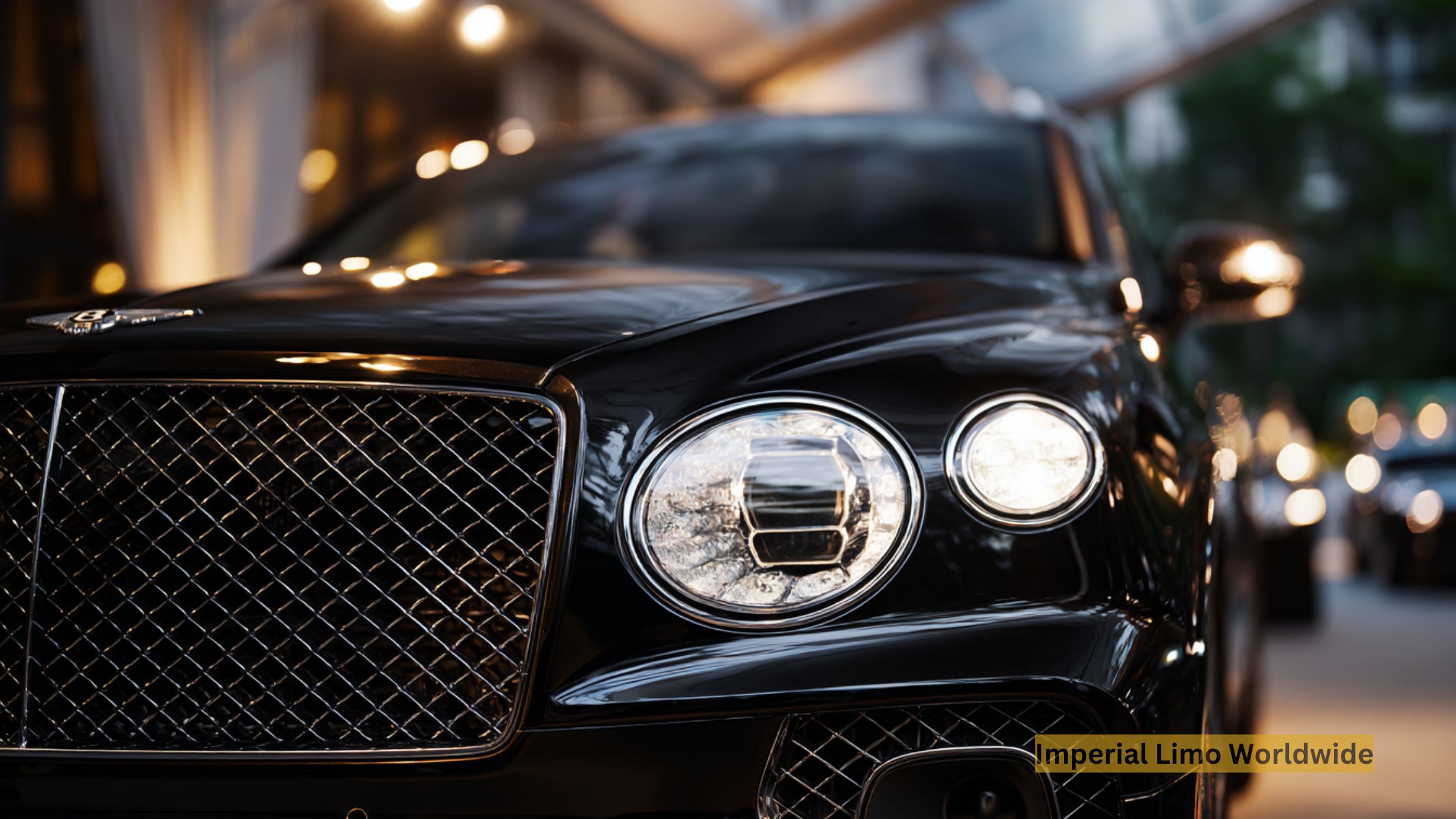 Black Bentley Bentayga parked curbside at a New York City event, ready for VIP guests with professional chauffeur service.